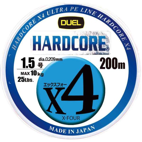 Шнур Duel Hardcore X4 200m 5Color Yellow Marking 9kg 0.191mm #1.2 (H3248N-5CBL)
