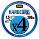 Шнур Duel Hardcore X4 200m 5Color Yellow Marking 9kg 0.191mm #1.2 (H3248N-5CBL) H3248N-5CBL фото 3