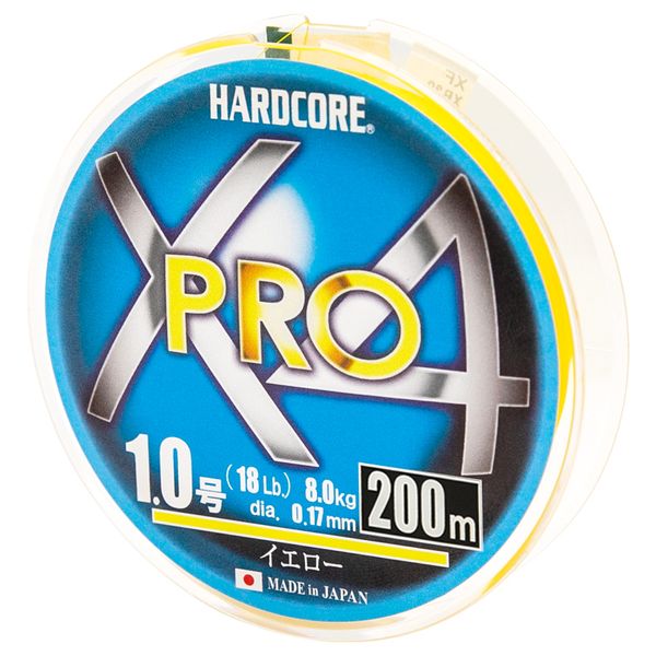 Шнур Duel Hardcore X4 PRO 200m 0.17mm 8.0kg #1.0 (H3867-Y)