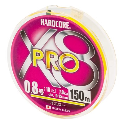 Шнур Duel Hardcore X8 PRO 150m 0.17mm 9.0kg #1.0 (H3880-Y)