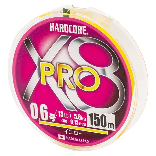 Шнур Duel Hardcore X8 PRO 150m 0.19mm 12.0kg #1.2 (H3881-Y)