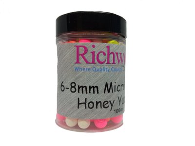 Бойлы плавающие Richworth 6-8mm Micro Pop-Ups Honey Yucatan 100ml