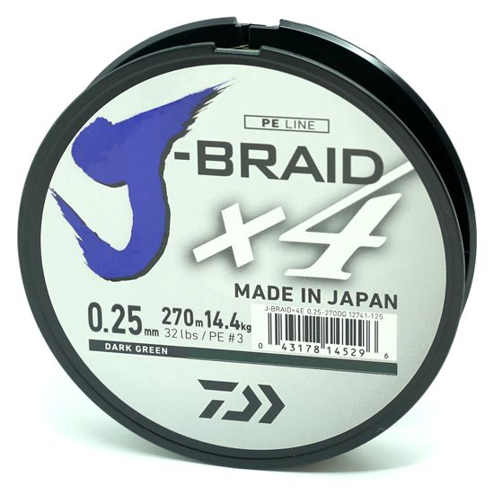 Шнур Daiwa J-Braid X4E Dark Green 270 м. 0.29мм