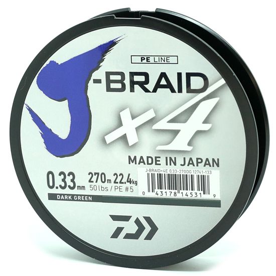 Шнур Daiwa J-Braid X4E 0,15mm-270m Dark Green (12741-115)