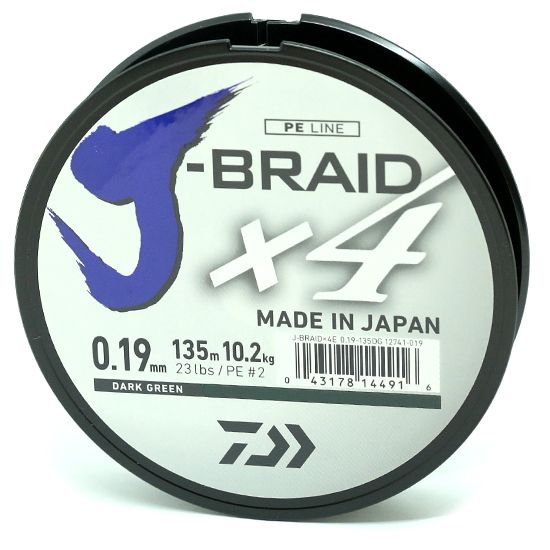 Шнур Daiwa J-Braid X4E 0,25mm 135m Dark Green (12741-025)