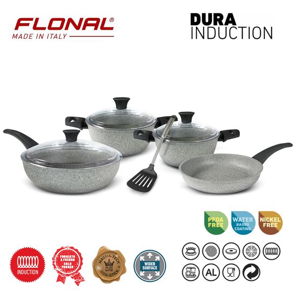 Набір посуду Flonal Dura Induction 8 предметів (DUISET08PZ), Світло-сірий