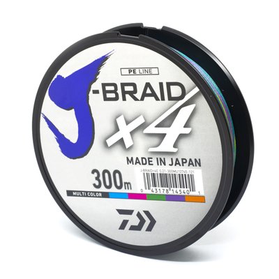 Шнур Daiwa J-Braid X4E 0.15mm 300m Multi Color (12745-115)