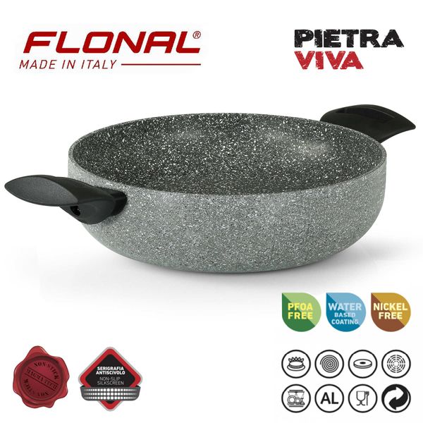 Сотейник Flonal Pietra Viva 32 см (PV8PH3270), Темно-сірий