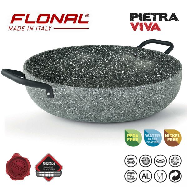 Сотейник Flonal Pietra Viva 36 см (PV8PX3670), Темно-сірий