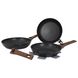 Набір сковорідок Gimex Frying Pan Set 3 предмети Black (6979264), Чорний