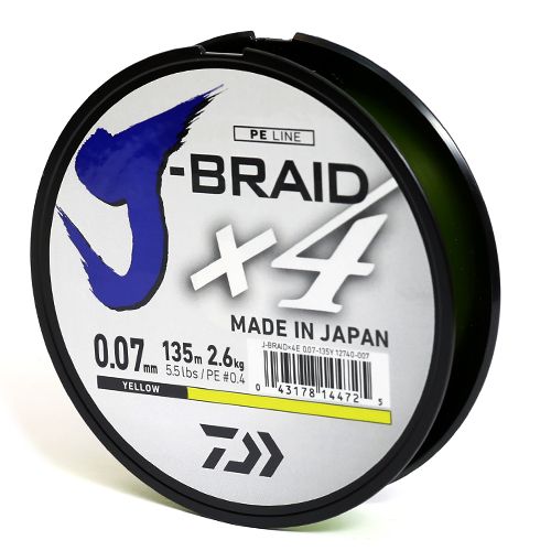 Шнур Daiwa J-Braid X4E 0,21mm-135m белый (12740-021)