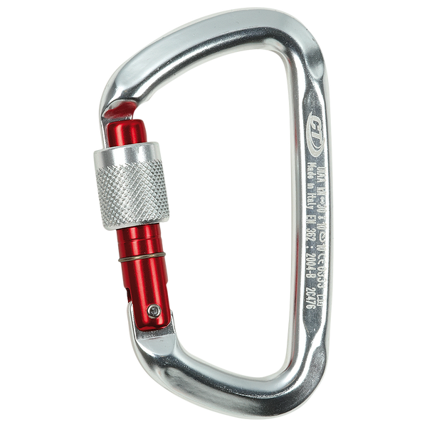 Карабін Climbing Technology D-Shape SG silver / red gate