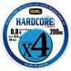 Шнур Duel Hardcore X4 200m 5Color Yellow Marking 8kg 0.171mm #1.0 (H3247N-5CBL) H3247N-5CBL фото 4