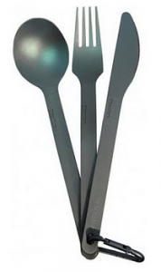 Titanium Cutlery Set 3 (Knife+Fork+Spoon) нож, вилка, ложка титановая