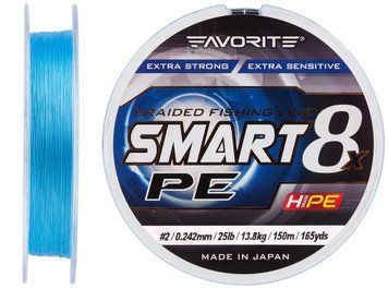 Шнур Favorite Smart PE 8x 150м (sky blue) #2.0/0.242mm 25lb/13.8kg