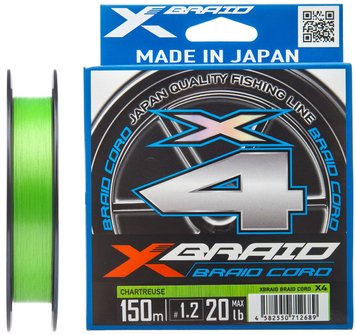 Шнур YGK X-Braid Braid Cord X4 150m #0.4/0.104mm 8lb/3.6kg