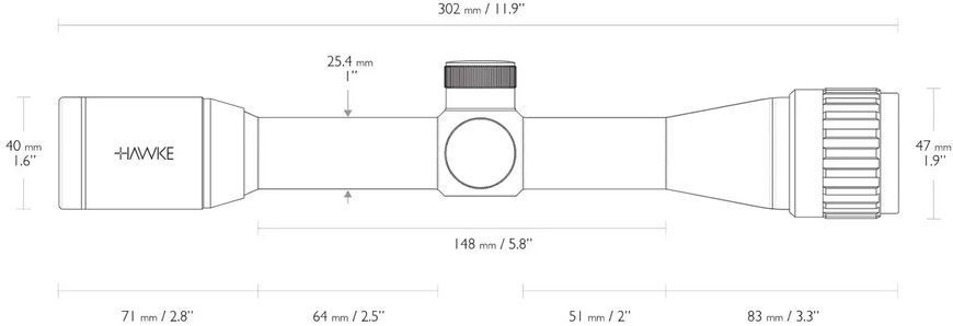 Приціл оптичний Hawke Vantage 4x32 сітка 30/30 Duplex