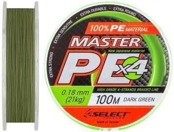 Шнур Select Master PE 100m (темн.-зел.) 0.18mm 21kg