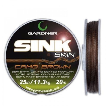 Поводочний матеріал Gardner SINK SKIN, 15lb, 6,8кг, Коричневий (XSINK15B)