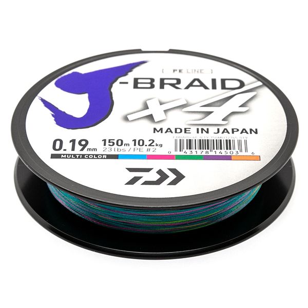 Шнур Daiwa J-Braid X4E 150m Multi Color 5.9kg 0.13mm #1.0 (12745-013)