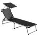 Ліжко розкладне Bo-Camp Sun Lounger With Sunscreen 5 Positions Black DAS301465 фото 7