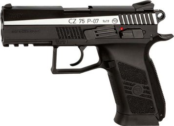 Пістолет пневматичний ASG CZ 75 P-07 Blowback! 4,5 мм вставка нікель