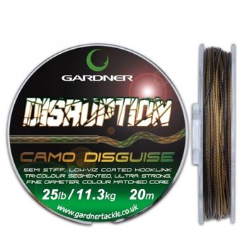 Поводочний матеріал Gardner DISRUPTION, 25lb, 11,3г, WEED Зелений / BLACK (XDIS25G)