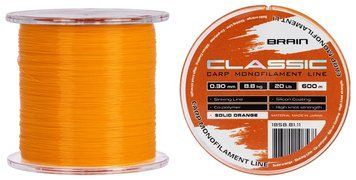 Волосінь Brain Classic Carp Line (solid orange) 600m 0.30mm 20lb 8.8kg