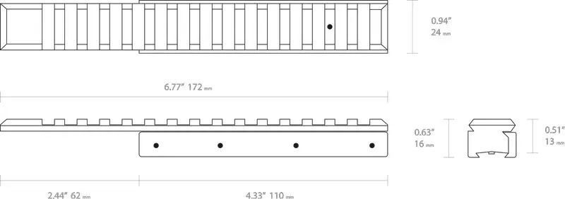 Адаптер Hawke Adaptor Base Extension Picatinny/Weaver 11 мм 39860100 фото