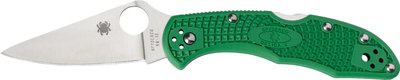 Нож Spyderco Delica4 Flat Ground Green, сталь - VG-10, рукоятка - FRN, клипса, длина клинка - 73 мм, длина общая - 181 мм.
