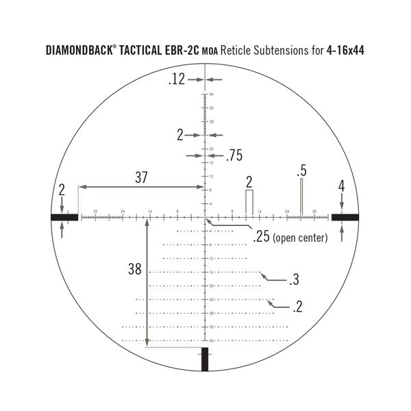 Оптический прицел Vortex Diamondback Tactical FFP 4-16x44 EBR-2C MOA (DBK-10026), Черный, 929057