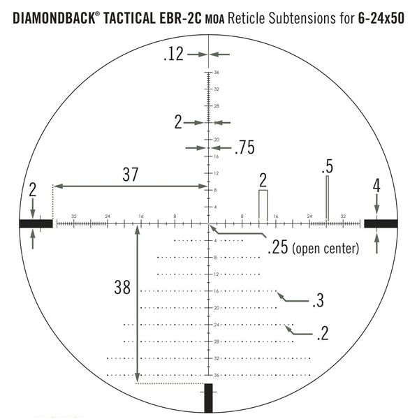 Оптический прицел Vortex Diamondback Tactical FFP 6-24x50 EBR-2C MOA (DBK-10028)