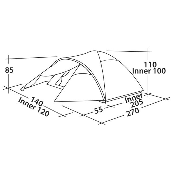 Палатка двухместная Easy Camp Quasar 200 Rustic Green (120394)