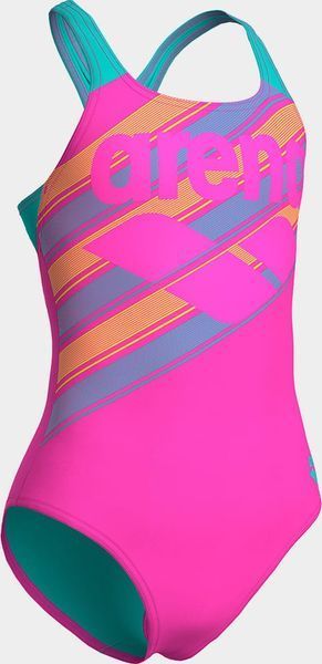 Купальник закрытый для девочек Arena LINES SWIMSUIT SWIM PRO BACK L розовый, бирюзовый Дет 140 см
