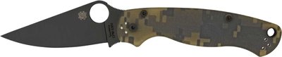 Нож Spyderco Para-Military2 Camo Black, сталь - CPM-S30V, рукоятка - G-10, обычная режущая кромка, клипса, длина клинка - 87 мм, длина общая - 210 мм.
