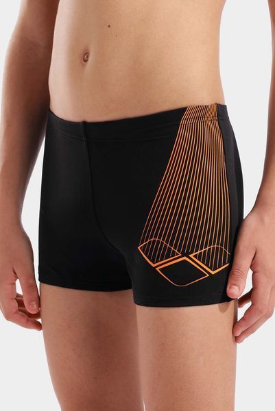 Плавки-шорты для мальчиков Arena BRIGHT SWIM SHORT черный, оранжевый Дет 164 см