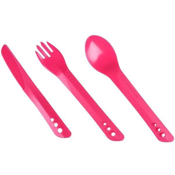 Lifeventure вилка, ложка, ніж Ellipse Cutlery pink