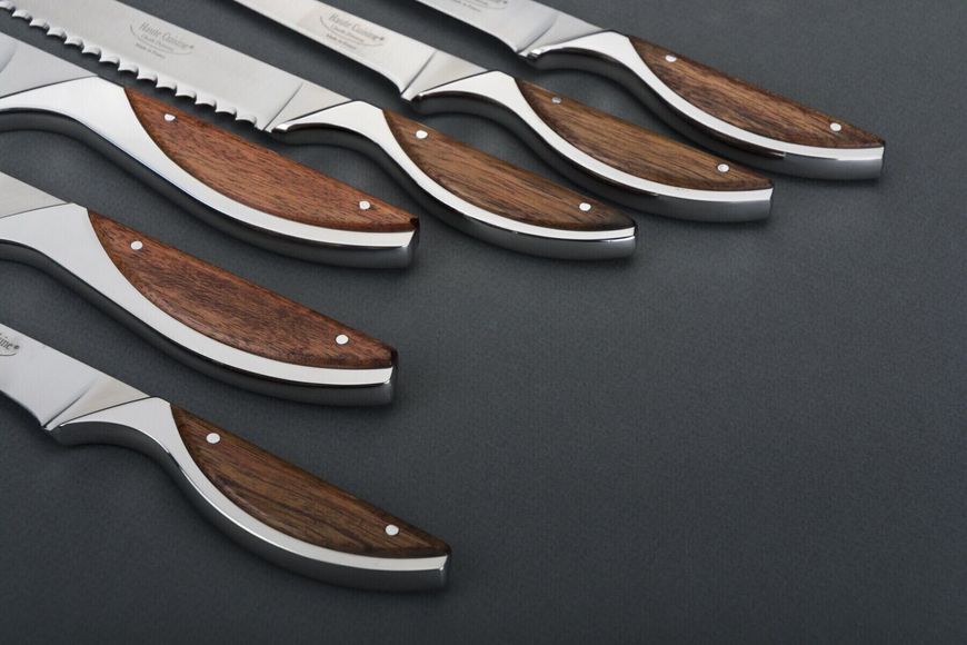 Блок 6 ножей Haute Cuisine с ручкой из экзотического дерева
