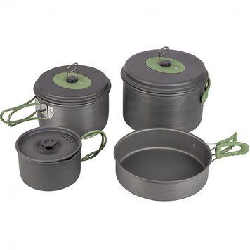 Набор посуды Bo-Camp Explorer 4 Pieces Hard Anodized Grey/Green