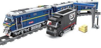 Конструктор ZIPP Toys Поезд DF11 Z с рельсами ц:синий