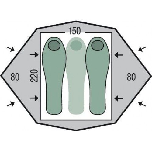 Намет Pinguin тримісний Gemini 150 - (Green)