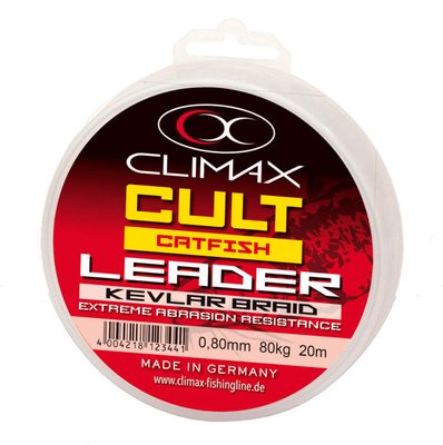 Поводковый материал Climax Cult Catfish Kevlar Leader 20 м 0.80 мм 80 кг olive