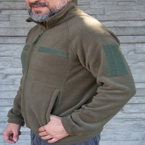 Флисовая кофта Kirasa 320г/м хаки (50) (Арт KI413-2)