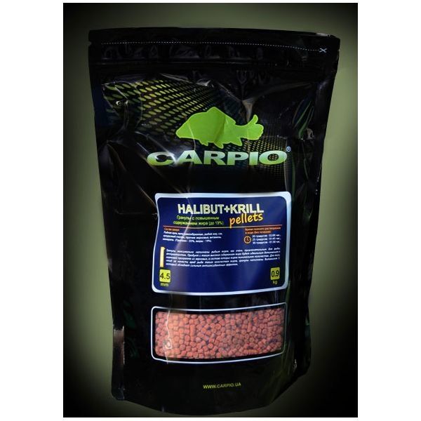 Пелетс Carpio Halibut & Krill pellets 6 mm 0.9kg