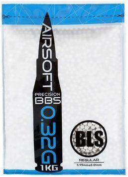 Страйкбольні кульки BLS Precision White 6 мм 0,32 г 1 кг