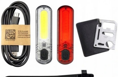 Комплект ліхтарів велосипедних Mactronic Duo Slim (60/18 Lm) USB Rechargeable