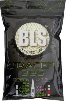Страйкбольные шарики BLS Tracer Green 6 мм 0,20 г 1 кг