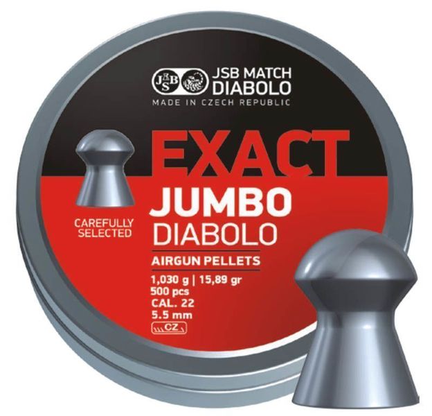 Кулі пневм JSB Exact Jumbo, 5,51 мм , 1,03 г, 250 шт/уп, 14530548