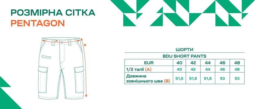 Шорти Pentagon BDU Short Pants 44 34 in к:ranger green, 44