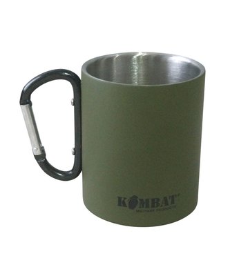 Кухоль KOMBAT UK Carabiner Mug Stainless Steel 300мл Оливковий